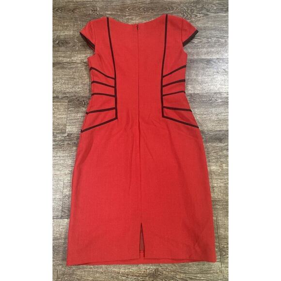 Chetta B Red Black Sheath Dress Lined Occasional Career Versatile Size 2 - Picture 8 of 8